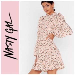 🆕️Nasty Gal High Neck Ruffle Floral Smock Mini Dress